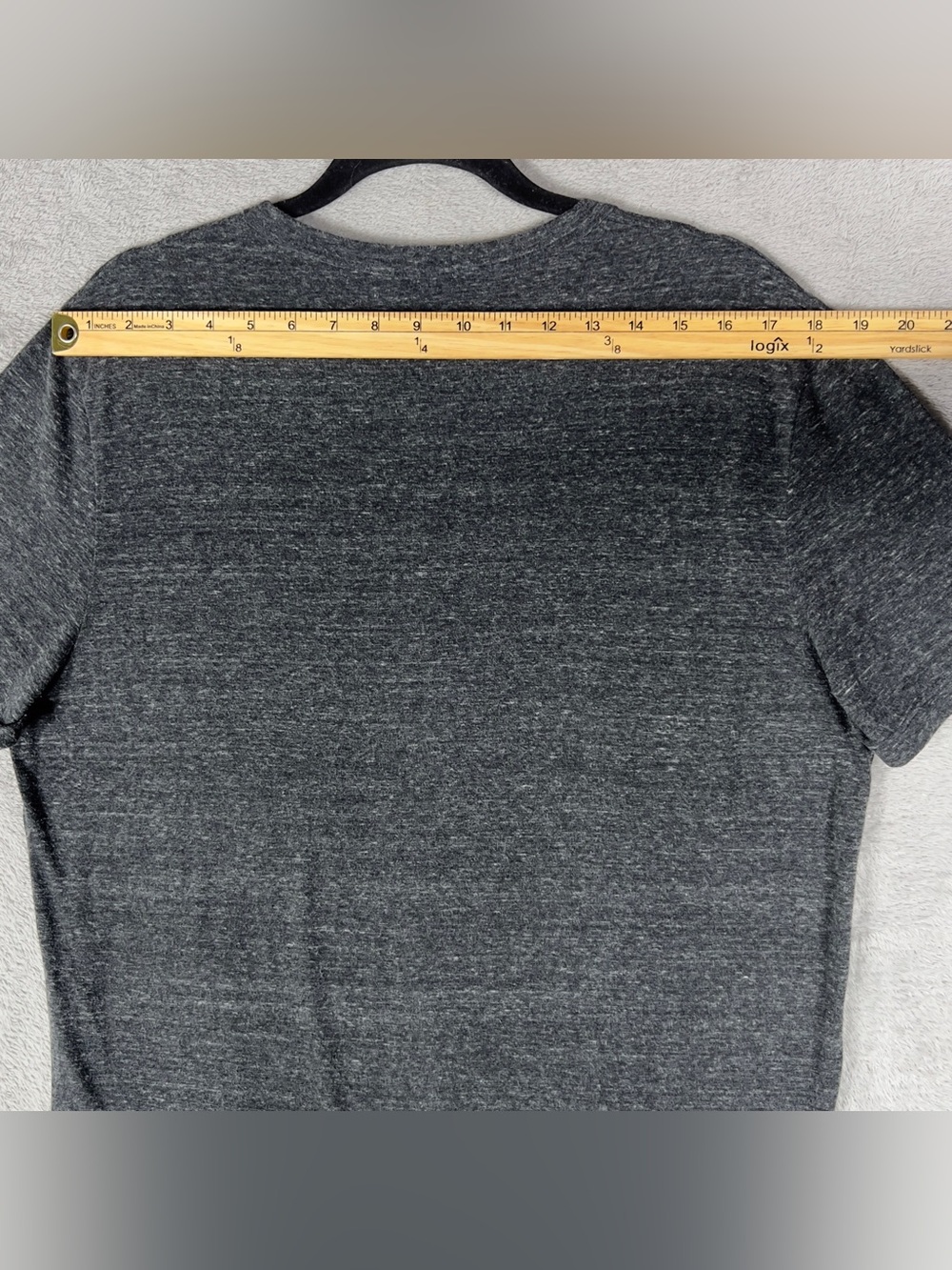Buck Mason Slub Curved Hem T-Shirt Men's Large Charcoal Short Sleeve USA Made - Picture 10 of 11